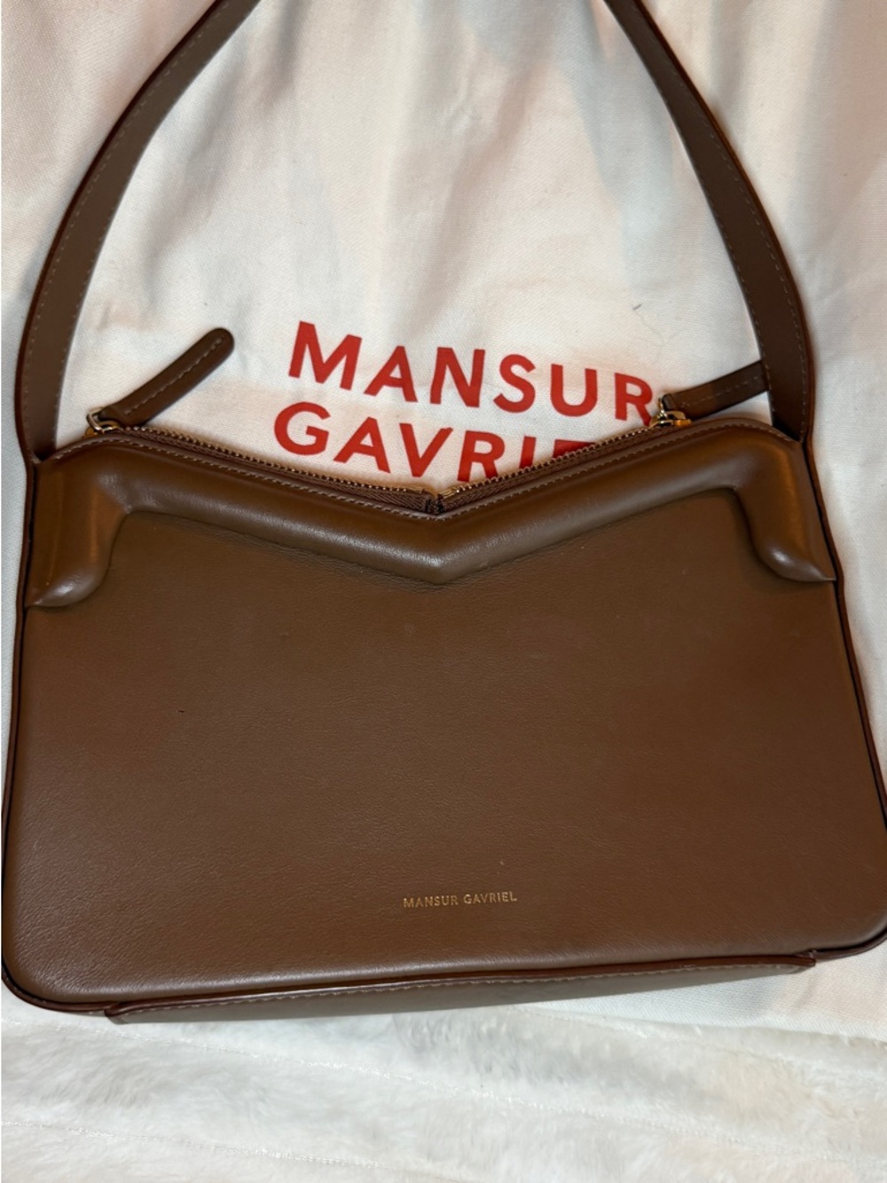 Mansur Gavriel M Frame Shoulder Bag, Desert - Picture 3 of 8